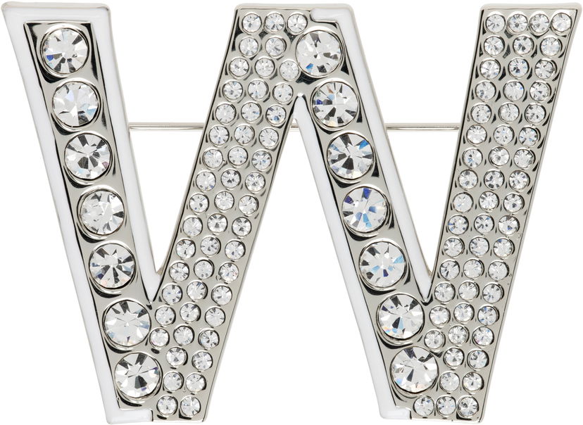 Pin Max Mara Weekend Max Mara Carella Crystal Letter W Brooch Металік | 2515751104600