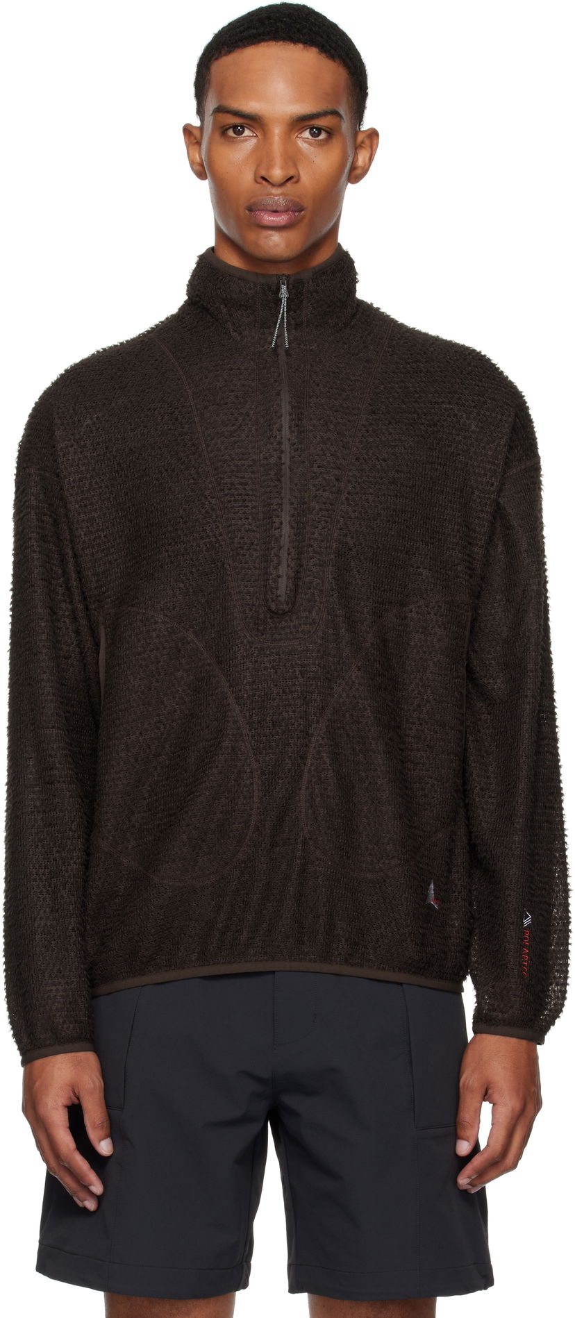 Cветр ROA ROA Alpha Direct Half Zip Sweater Коричневий | RBMW0370FA262