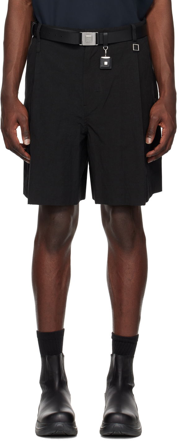 Шорти WOOYOUNGMI WOOYOUNGMI Men's Pleated Shorts чорний | W231PT31