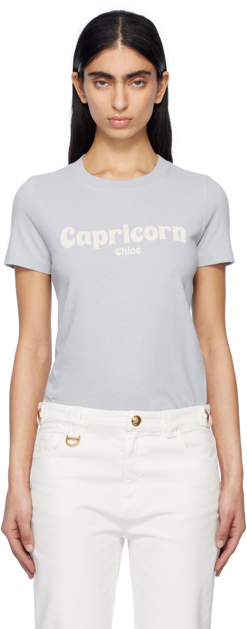 Футболка CHLOÉ Chloé Baby Fit 'Capricorn' T-Shirt Синій | CH25SJH08186