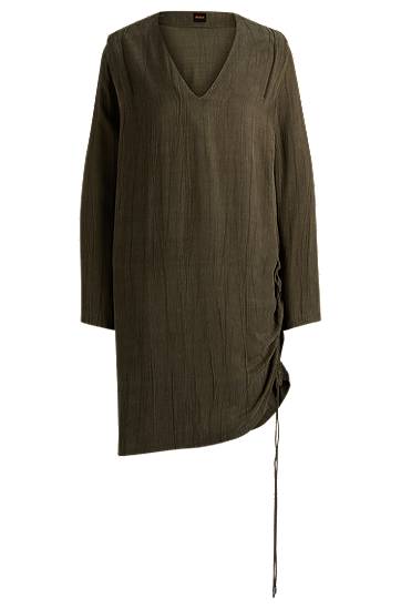 плаття BOSS Midi Dress with Drawcord Зелений | 50524225