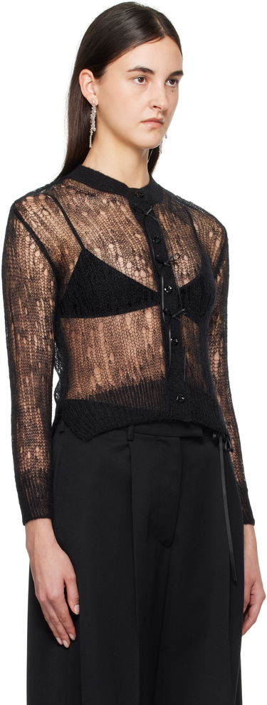 Cветр Simone Rocha Simone Rocha Cropped Open Knit Cardigan Рожевий | AMK20R 0643, 4