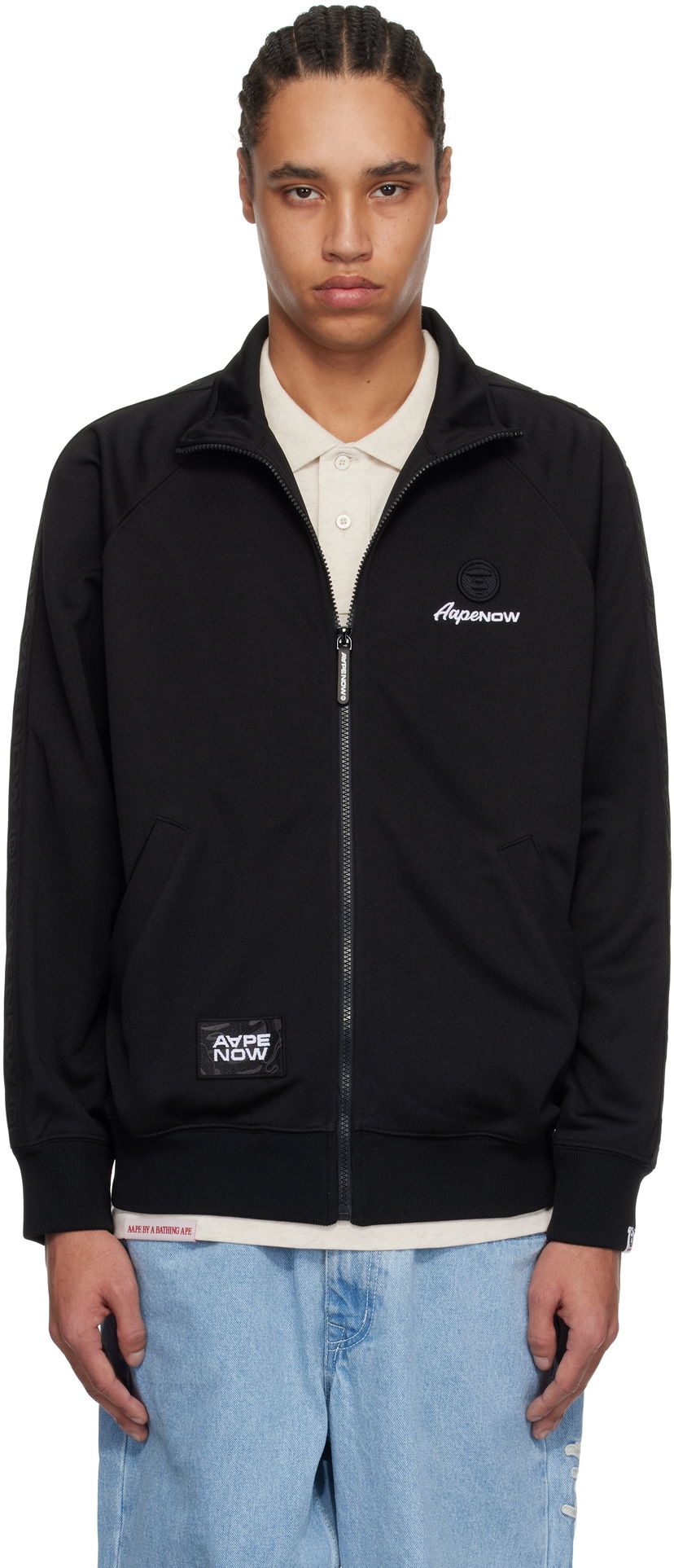 Вітровка AAPE by A Bathing Ape AAPE by A Bathing Ape 'AAPE Now' Zip-Up Track Jacket чорний | AAPSWMC319XXNBKX