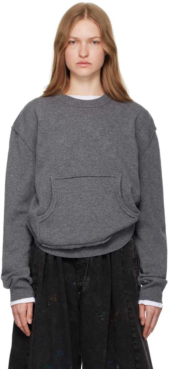 Cветр Maison Margiela Kangaroo Pocket Sweater Сірий | S50HL0027 M13060