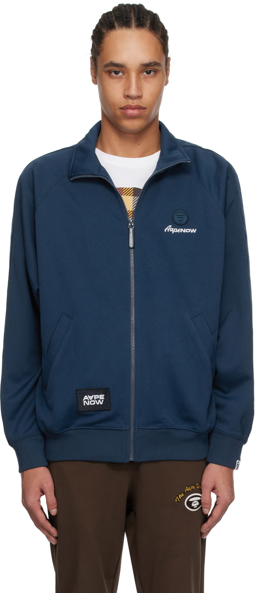 Світшоти AAPE by A Bathing Ape AAPE by A Bathing Ape 'AAPE Now' Zip-Up Sweater Синій | AAPSWMC319XXNNYX