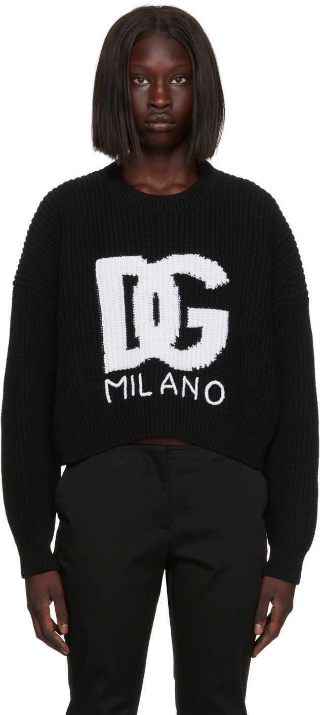 Cветр Dolce & Gabbana Cropped Sweater чорний | FX334Z JBVX5