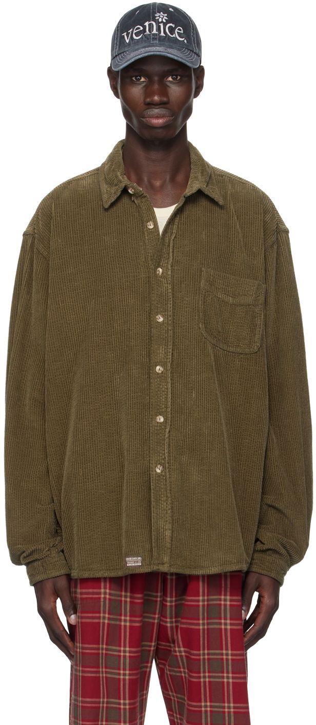 Сорочка ERL Corduroy Button-Up Shirt Зелений | ERL09B009