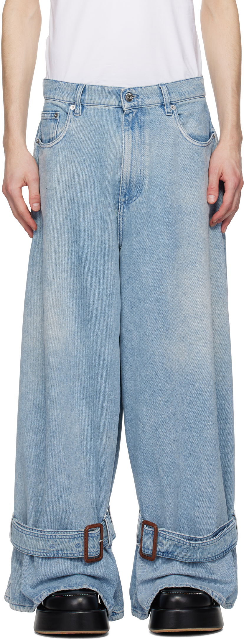 Джинси JW Anderson JW Anderson Buckled Cuff Jeans Синій | DT0107-PG1735
