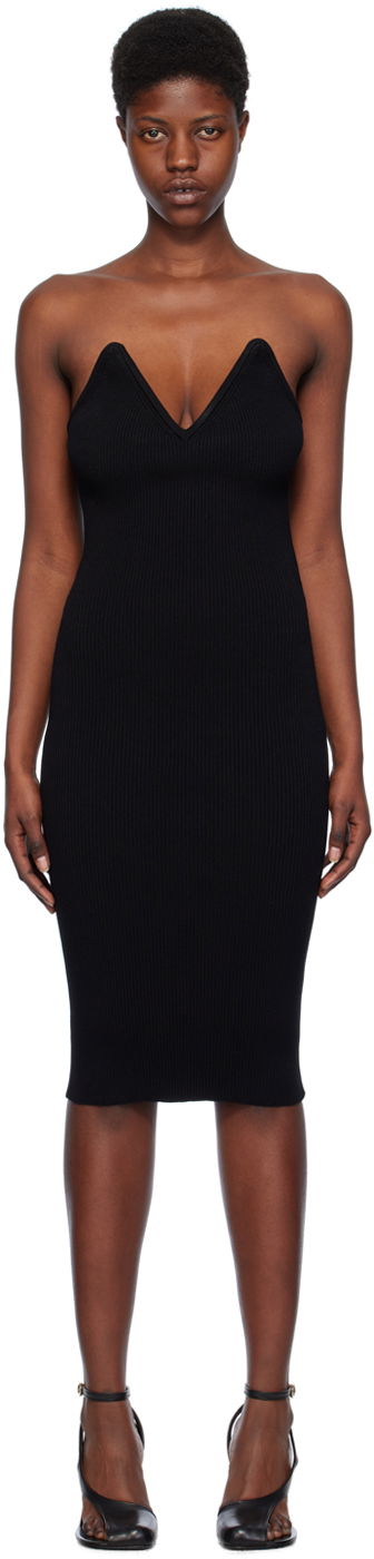 плаття Coperni V-Neck Midi Dress чорний | COPML91852