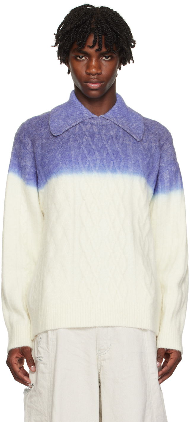 Cветр ADER ERROR Gradient Oversized Polo Sweater Синій | BMADFWKT0101IV