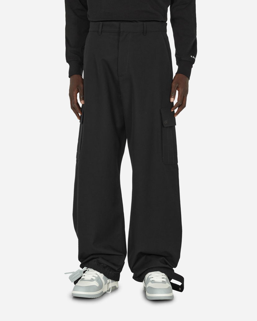 Штани карго Off-White Embroidered Wool Cargo Pants Black чорний | OMCF037F23FAB001 1010