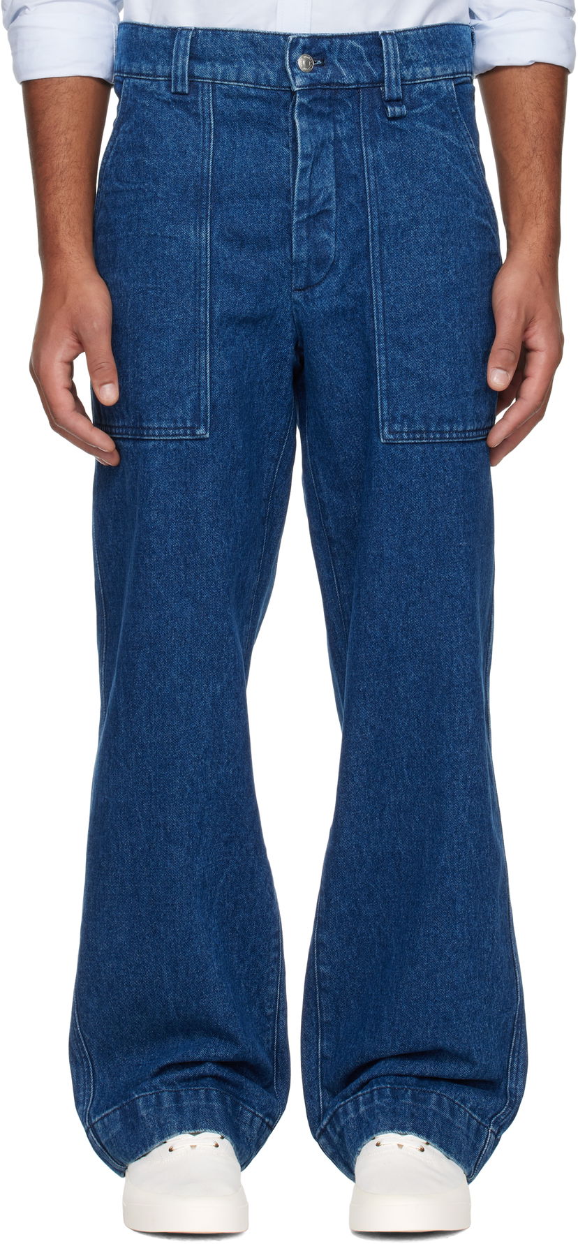 Джинси MAISON KITSUNÉ Workwear Jeans Синій | NM01108WW5023