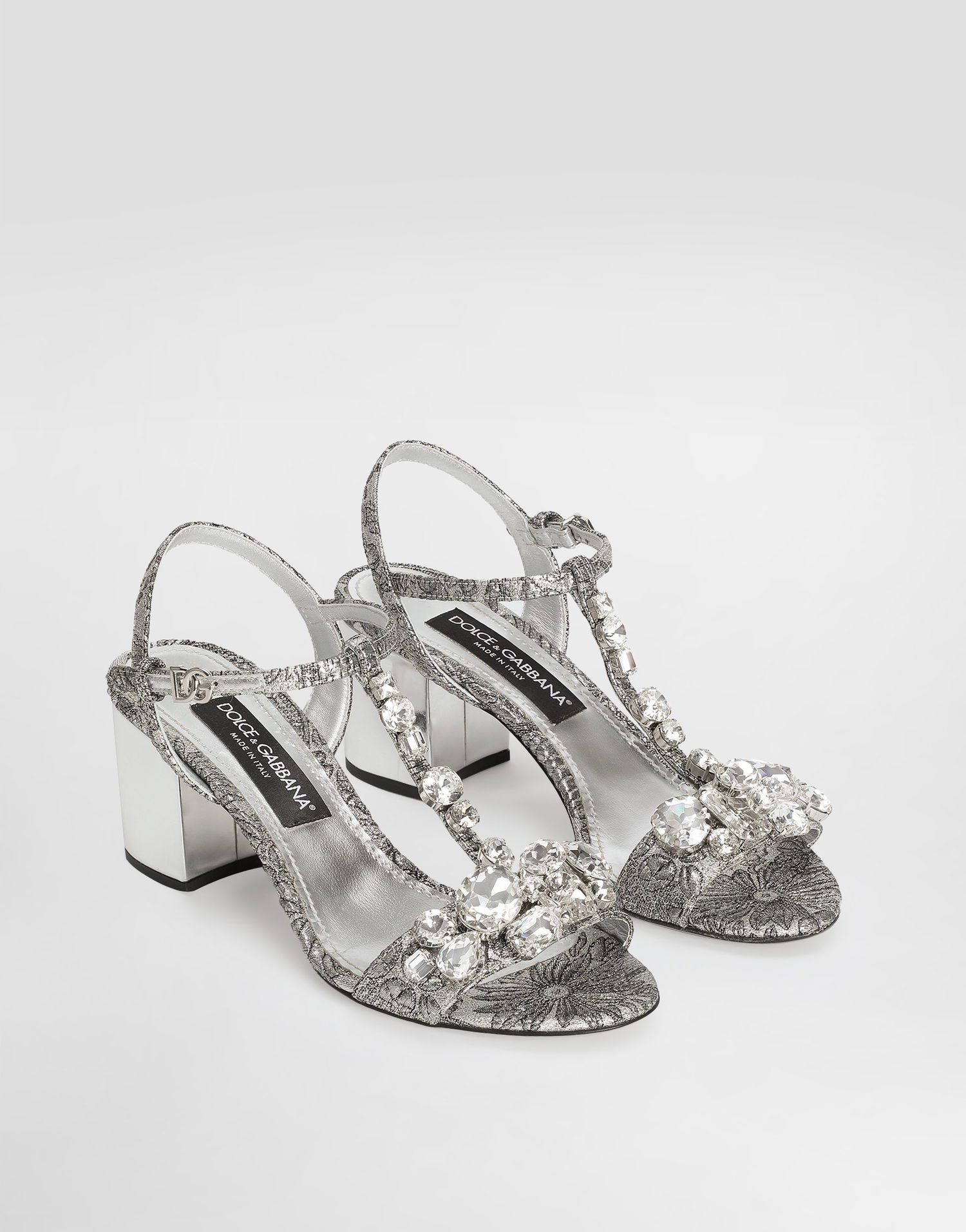 Кросівки та взуття Dolce & Gabbana Dolce & Gabbana Brocade Sandals With Stones Embroidery Металік | CR1921AS2038D708, 1