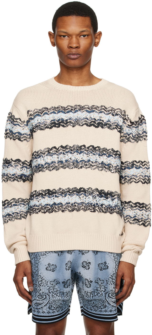 Cветр AMIRI Baja Bandana Knit Sweater бежевий | SS23MKL001-368