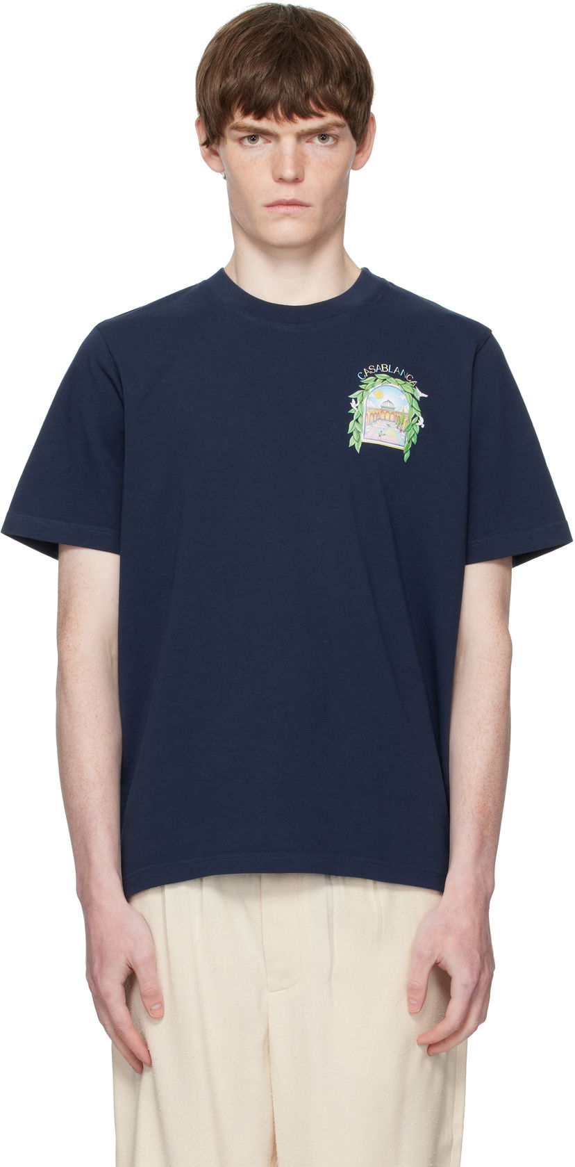 Футболка Casablanca Casablanca L'Arche De Tennis T-Shirt темно-синій | MPF25-JTS-001-14-EX-FLANNELS