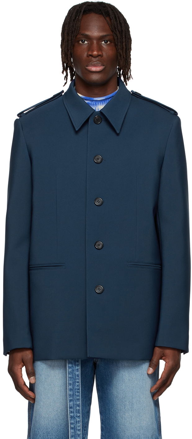 Куртка We11done We11done Regular Collar Jacket темно-синій | WD-JK1-22-084-M-NV