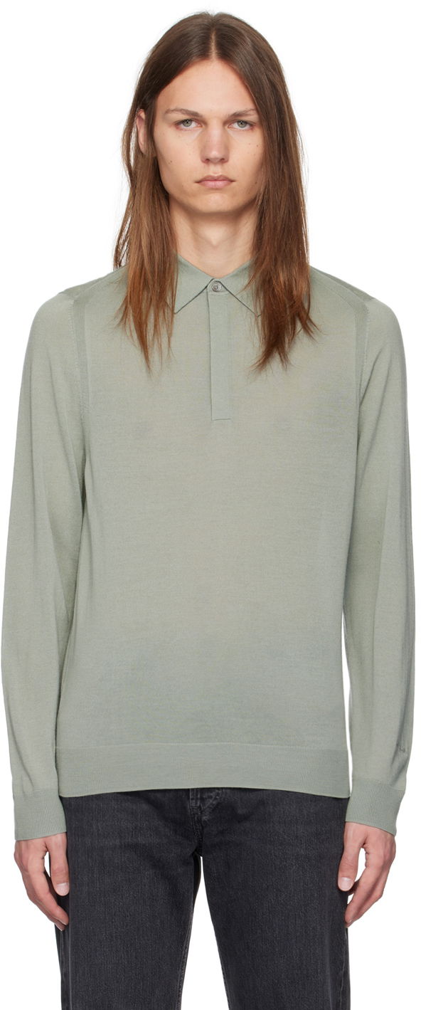 Сорочка поло Paul Smith Paul Smith Merino Long Sleeve Polo Зелений | M1R-570X-M02093-36