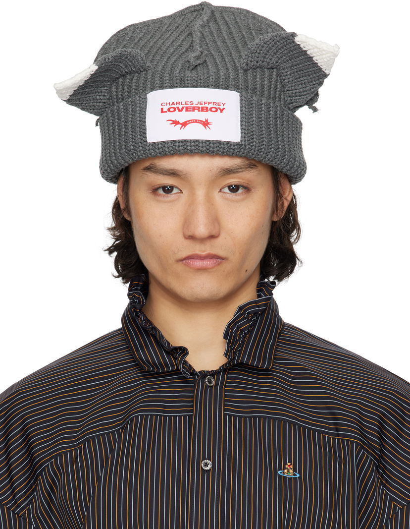 Шапка Charles Jeffrey Loverboy Charles Jeffrey LOVERBOY Chunky Ears Beanie Сірий | 54130306
