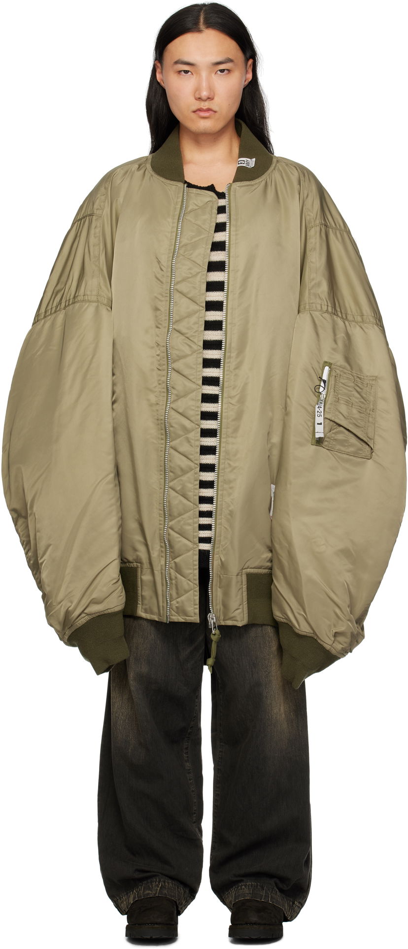 Куртка бомбер Maison MIHARA YASUHIRO Huge Flight Bomber Jacket Зелений | A13BL054