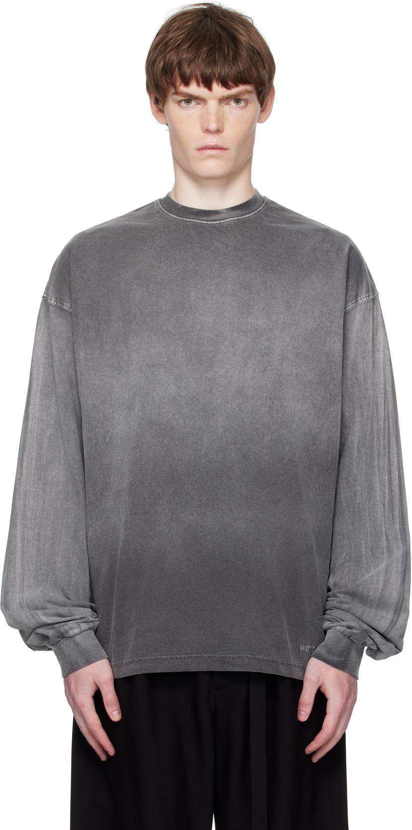 Футболка We11done We11done Gradient Dye Long Sleeve T-Shirt Сірий | WD-TT2-25-729-M-BK