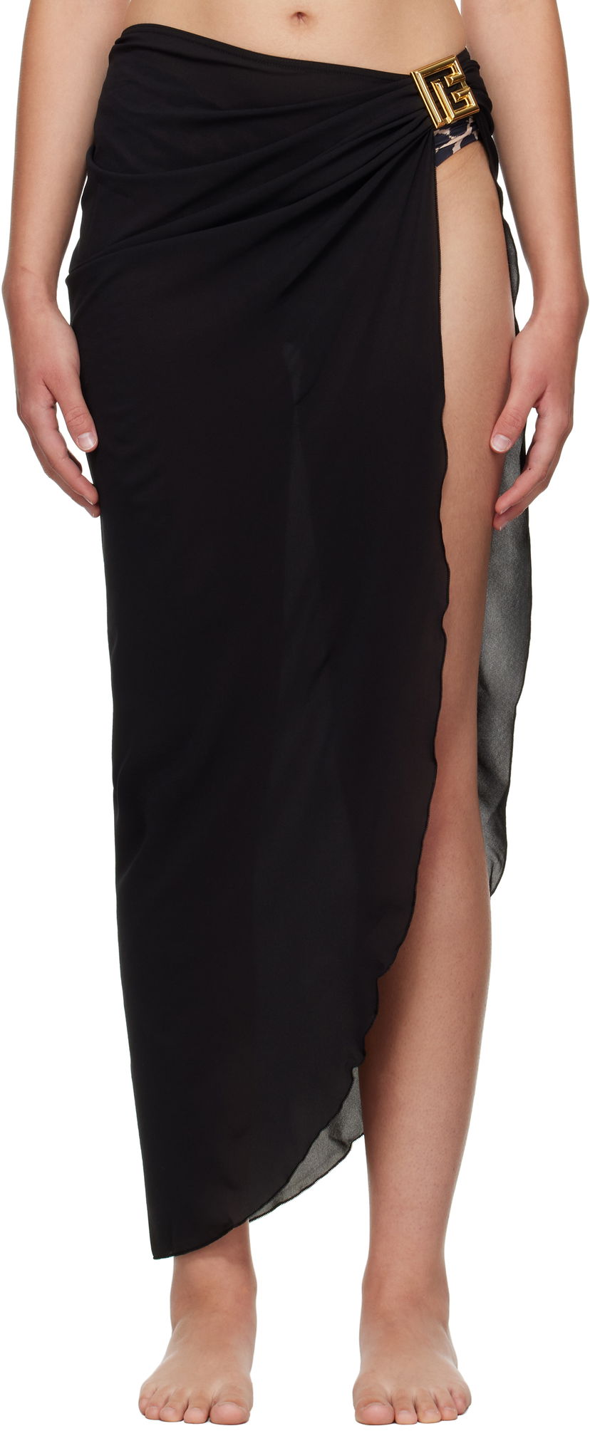 Купальники Balmain Balmain Long Cover-up Skirt чорний | BKG462220