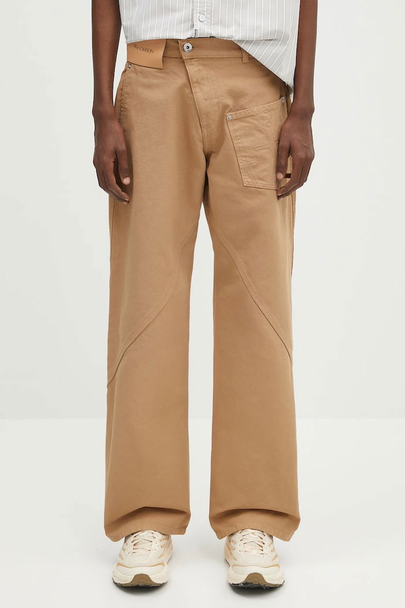Штани карго JW Anderson JW Anderson Twisted Workwear High Waist Wide Leg Pants бежевий | TR0405.PG1744.130