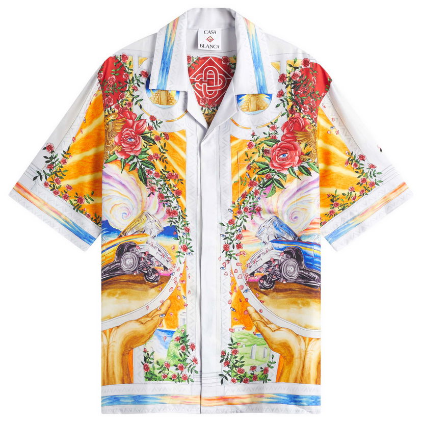 Сорочка Casablanca Casablanca Silk Cuban Collar Short Sleeve Shirt Різнокольоровий | U-MS25-SH-003-05