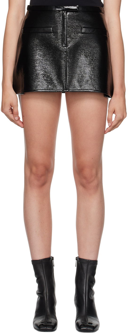 Спідниця Courrèges Courrèges Women's Trapeze Leather Miniskirt чорний | 323CJU116VY0014
