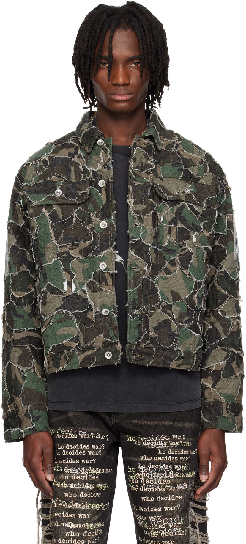 Куртка Who Decides War Who Decides War Camo Trucker Jacket Зелений | 1131230011SS25
