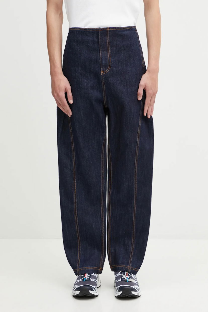 Джинси ADER ERROR High-Waisted Balloon Leg Contrast Stitch Denim темно-синій | BO01FWJE0101BL