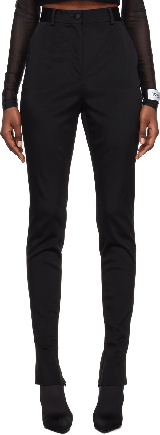 Штани Dolce & Gabbana Black Kim Kardashian Edition Creased Trousers чорний | FTCXCT FURLE