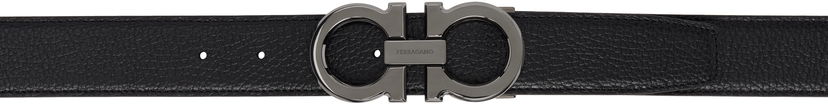 Ремені FERRAGAMO Ferragamo Adjustable Gancini Reversible Belt чорний | 689134