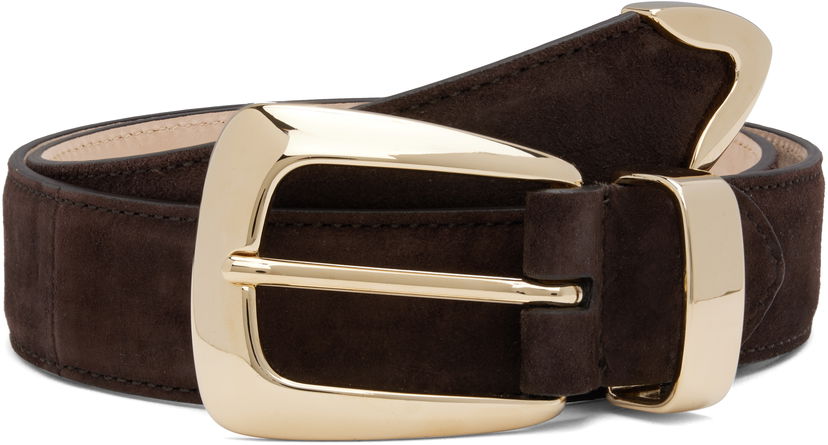 Ремені Khaite KHAITE Benny Suede Belt Коричневий | 10013-726