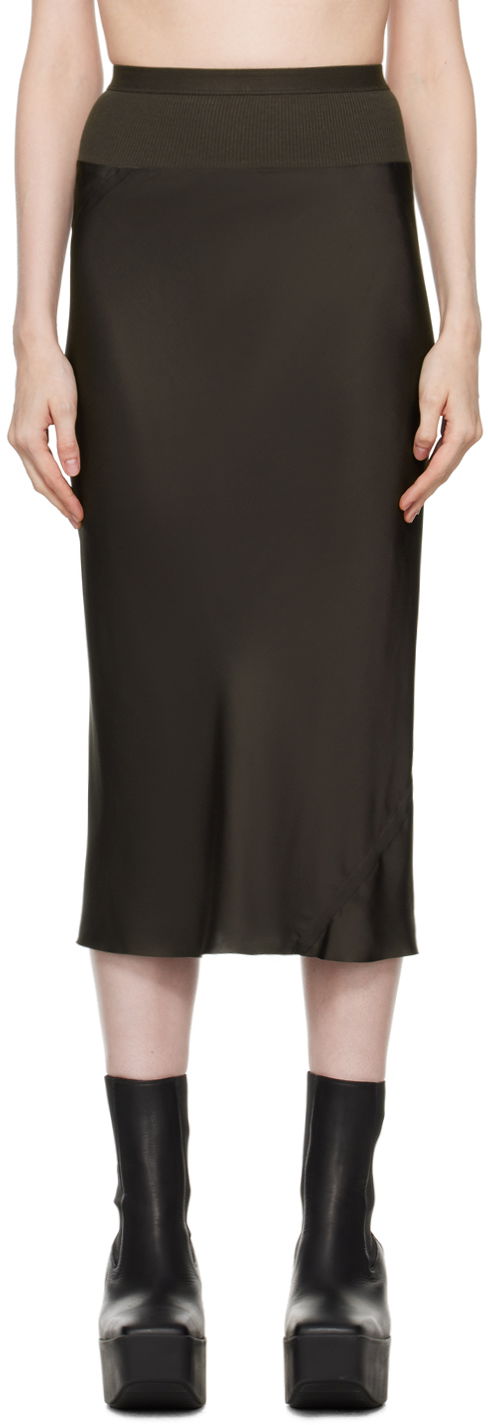 Спідниця Rick Owens Gray Porterville Knee Bias Midi Skirt чорний | RP02D3332 SCH