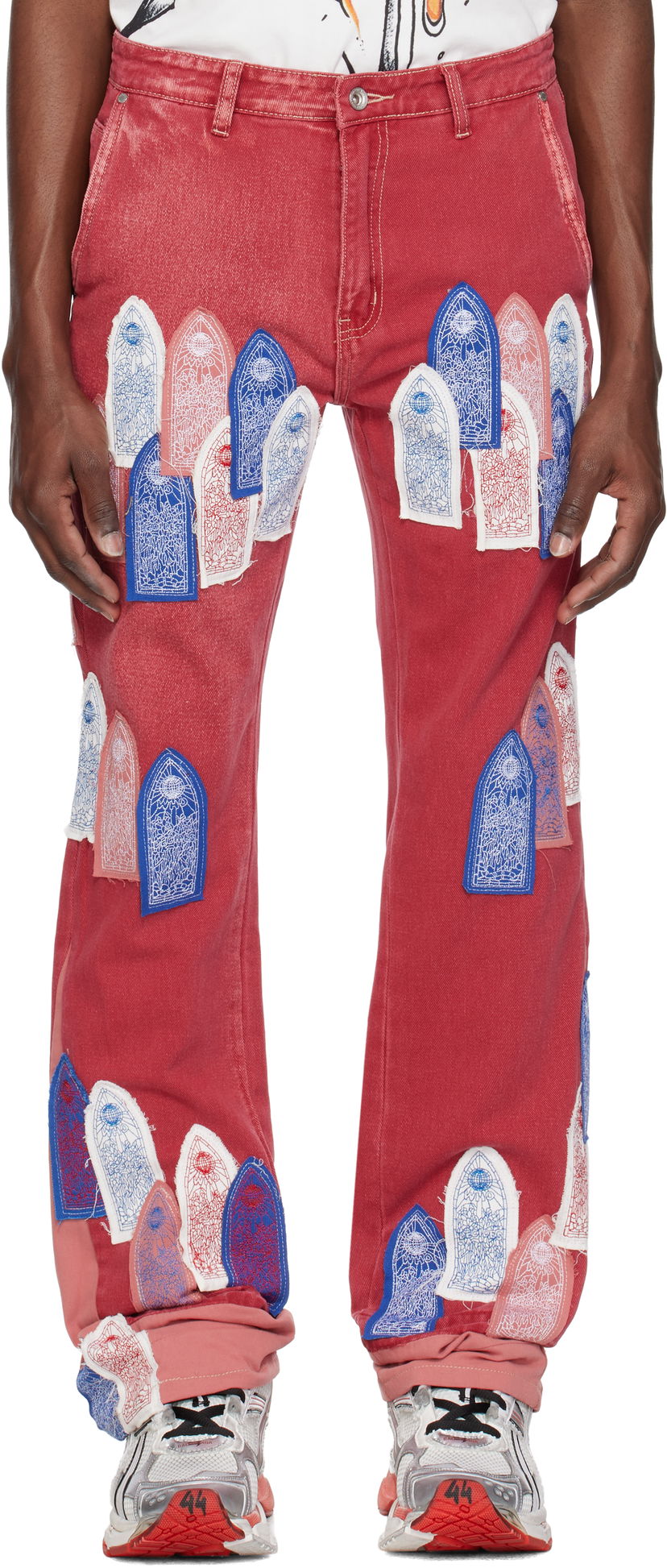 Джинси Who Decides War Who Decides War Patched Arch Carpenter Jeans Червоний | 1120950004SS25