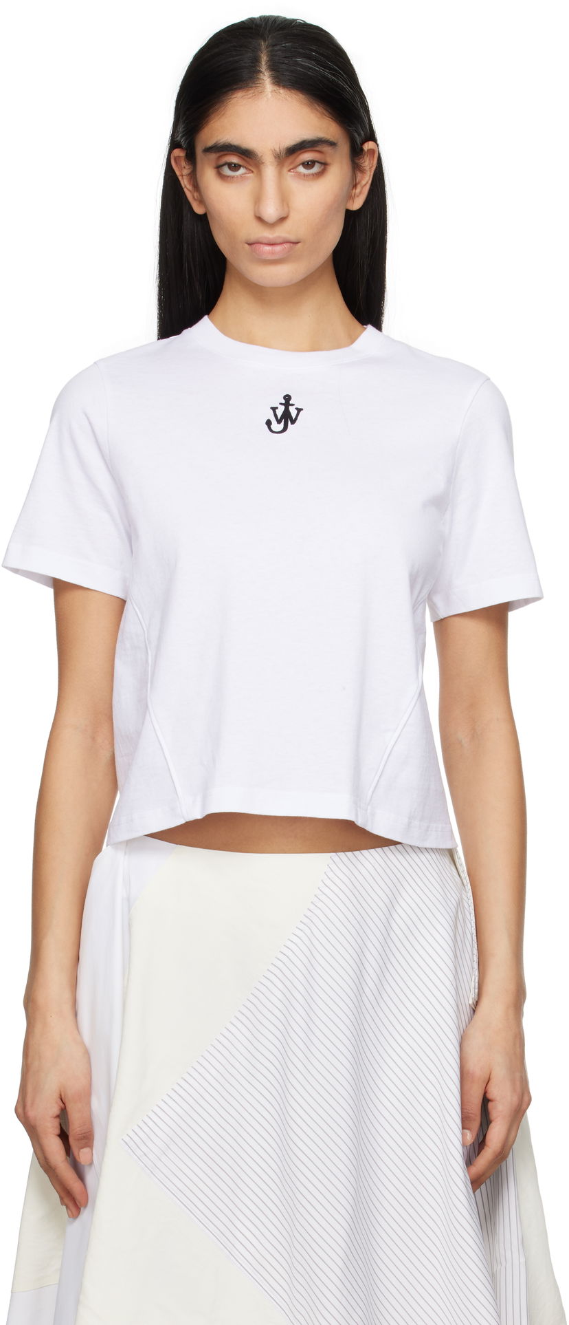 Кроп-топи JW Anderson JW Anderson Anchor Logo Cropped T-Shirt білий | JT0259-PG1715