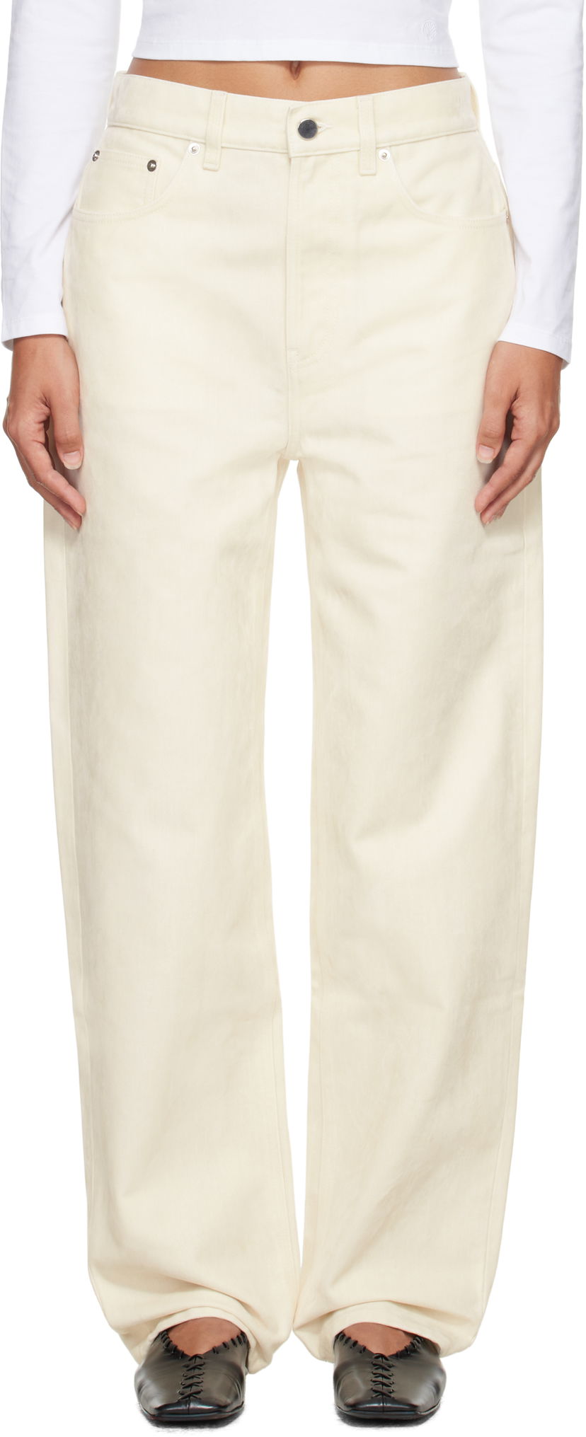 Джинси Loulou de Saison Loulou de Saison Asmar Velvet Jeans білий | ASMAR