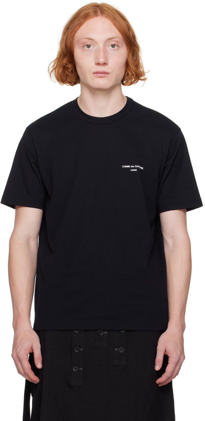 Футболка Comme des Garçons Homme Black Printed Logo T-Shirt чорний | HN-T101-051