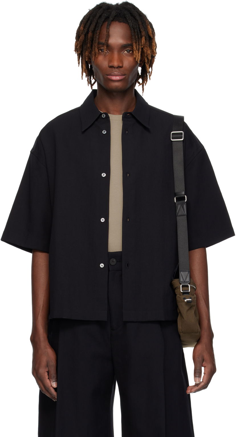Сорочка Studio Nicholson Studio Nicholson Sanko Boxy Shirt чорний | SANKO SNM - 1267