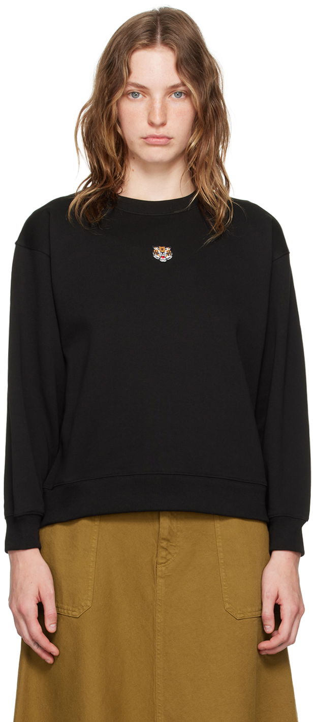 Футболка KENZO Black Paris Lucky Tiger Sweatshirt чорний | FE52SW1484MF