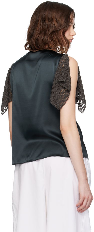 Безрукавка Baserange Baserange Olin Silk Blouse with Lace Sleeves Зелений | TOOL-SS-SU25, 2