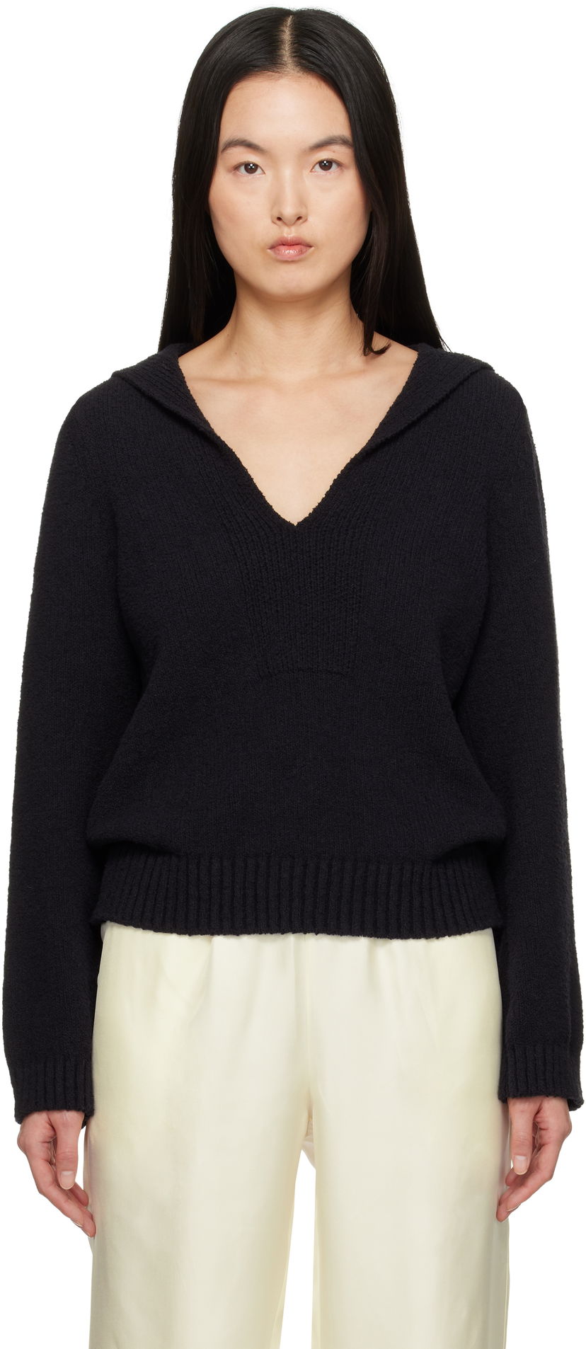 Cветр Loulou de Saison Loulou de Saison Bahia Knit Sweater чорний | BAHIA