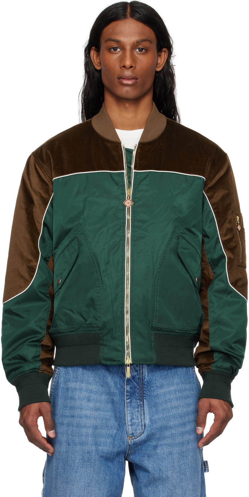 Куртка бомбер Casablanca Casablanca Carseat Bomber Jacket Зелений | MS25-OT-171-01