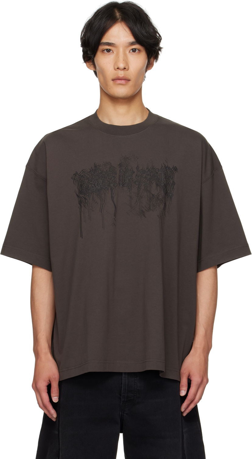 Футболка VETEMENTS Vetements Cradle of Filth Double Dripping Logo T-Shirt Коричневий | UCF76TR450C