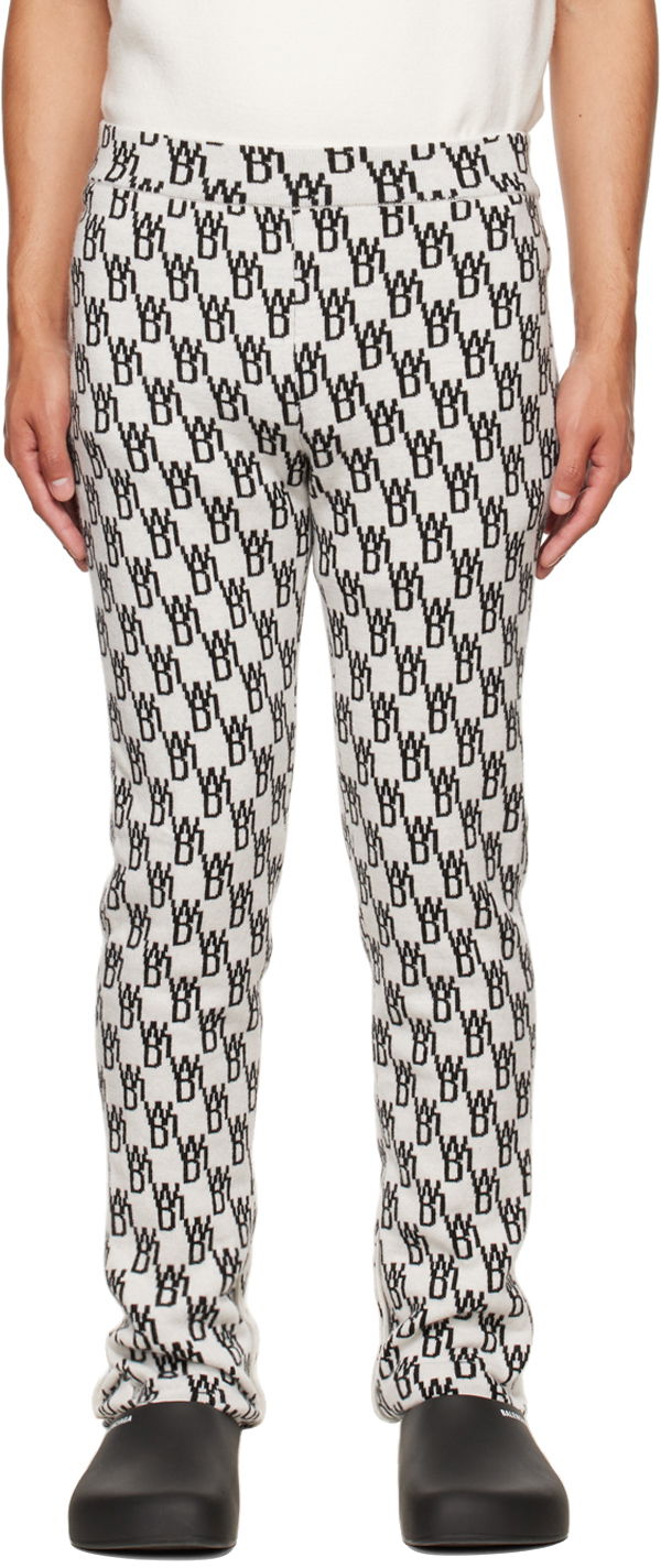 Штани We11done We11done Jacquard Lounge Pants білий | WD-KP9-20-096-W-IV
