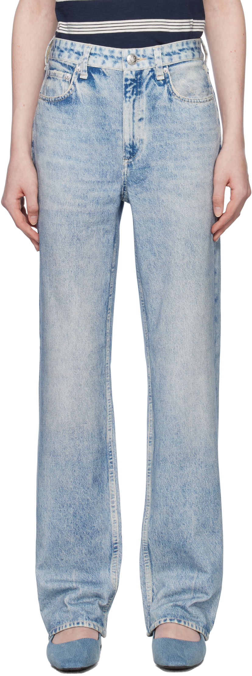 Джинси rag & bone Rag & Bone Women's Miramar Terry Shea Lounge Pants Синій | WCW24H70028202