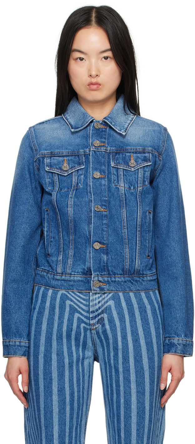 Куртка Jean Paul Gaultier Gaultier Printed Denim Jacket Синій | 24/25-U-VE040I-D013-5701