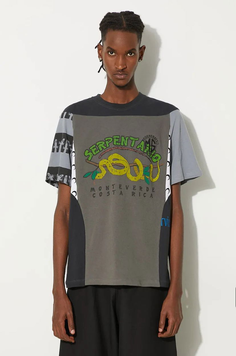 Футболка Marine Serre Regenerated Graphic Print Regular Fit T-Shirt Сірий | MTT080A.UJER0003