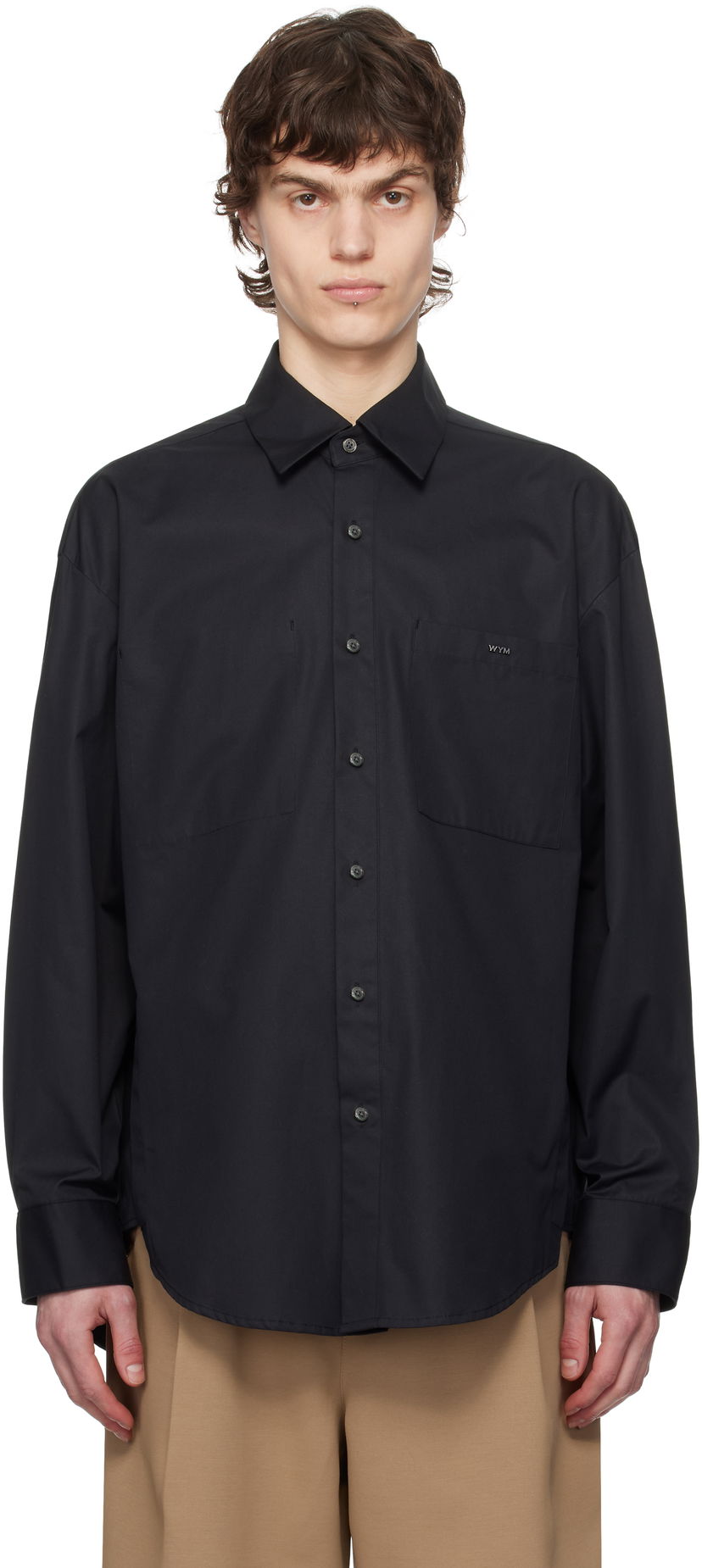Сорочка WOOYOUNGMI WOOYOUNGMI Cotton Back Logo Shirt чорний | W251SH07