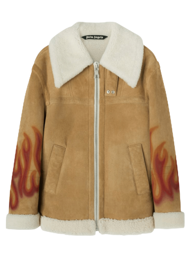 Куртка Palm Angels Burning Sherling Jacket бежевий | PMJA012F22LEA0011725